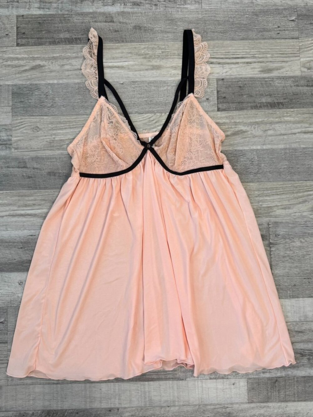 Torrid Curve Pink Black Nightgown Negligee Size 2X Lace, Lingerie D44